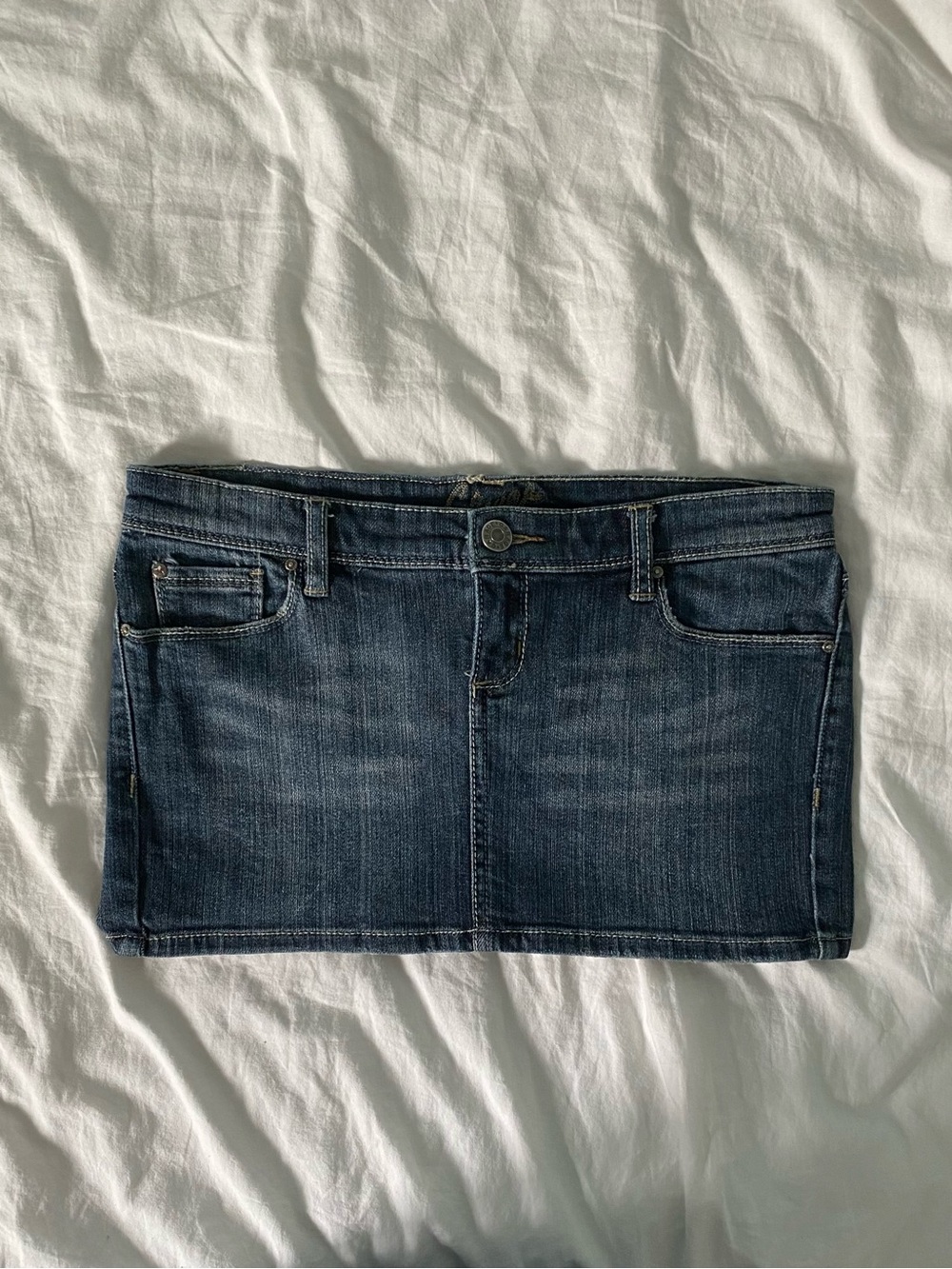 Garage Dark Indigo Denim Mini Skirt
